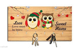 Winter Owl Home Wooden Key Holder (23.4cm X 12.8cm X 3cm) - Designer mart