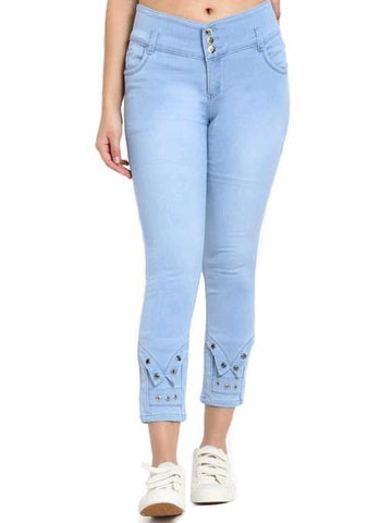 Women's Denim Skinny Blue Jeans - Designer mart