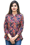 Women's Floral A-Line 3/4 Sleeve Top - Designer mart