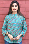 Women's Floral Print Regular Fit 3/4 Sleeve Top - Designer mart