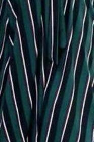 Designer Mart - Women's Green With Black And White Striped A-line Dress