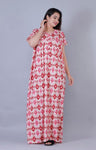 Women's Premium Cotton Block Printed Night Gown - Designer mart