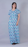 Women's Premium Cotton Block Printed Night Gown - Designer mart