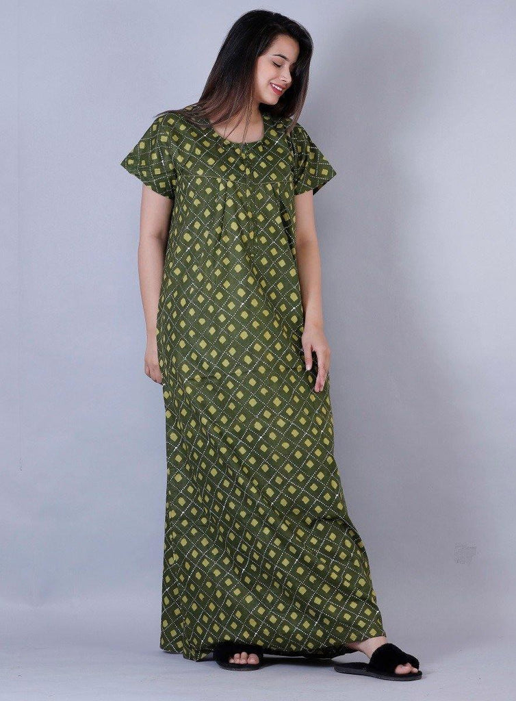 Designer Mart - Women's Premium Cotton Diagonal Printed Night Gown Designer Mart - Women's Premium Cotton Diagonal Printed Night Gown