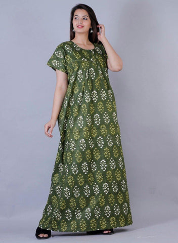 Women's Premium Cotton Printed Night Gown - Designer mart