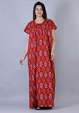 Women's Premium Cotton Printed Night Gown - Designer mart