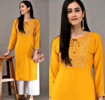 Women's Rayon Fabric Kurti And Plazo Set - Designer mart