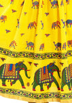 Yellow Ethnic Print Maxi Skirt - Designer mart